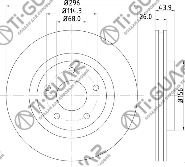 Диск тормозной TG-40206-JG00A/RN1303V правый *Ti•GUAR (перфорированный)